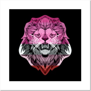 illustrated LION PRIDE series (lesbian pride flag) Posters and Art